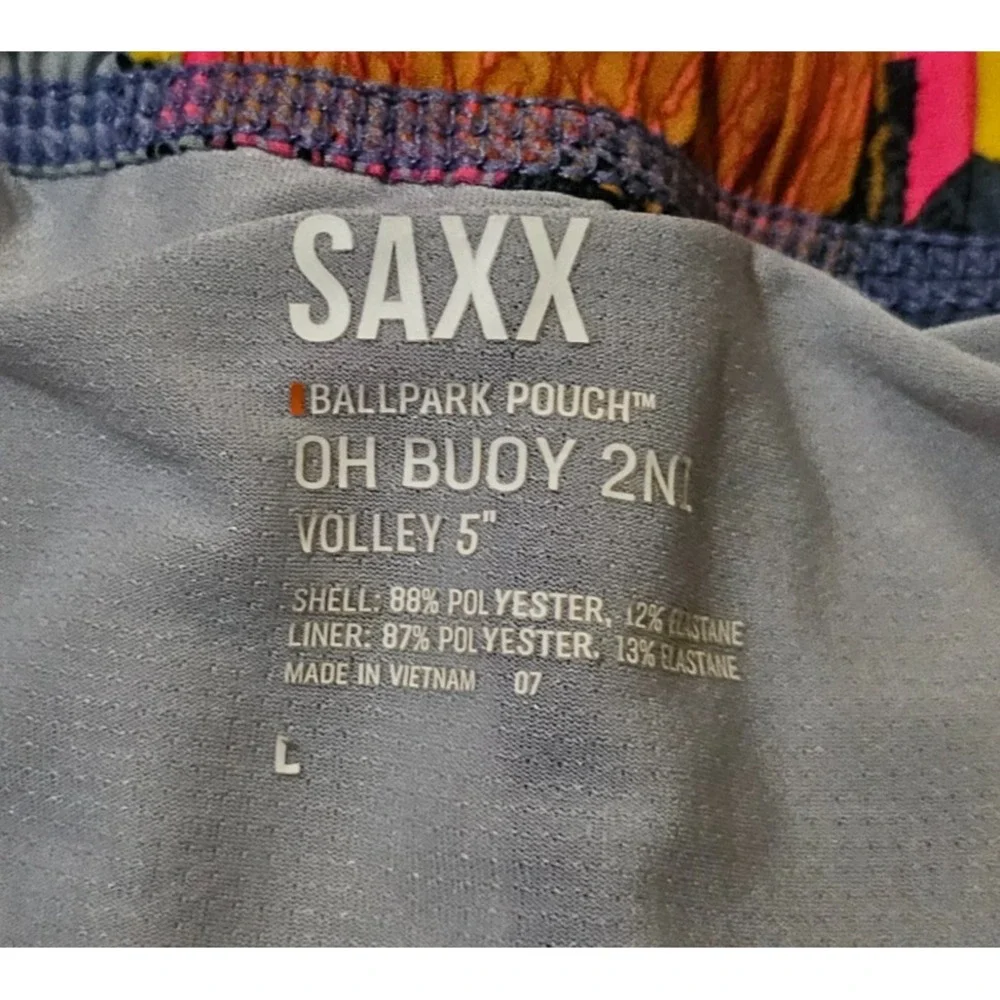 Saxx Ballpark‎ Pouch Oh Buoy 2N1 Boardie Men's Sz Large Swim Board Shorts Floral